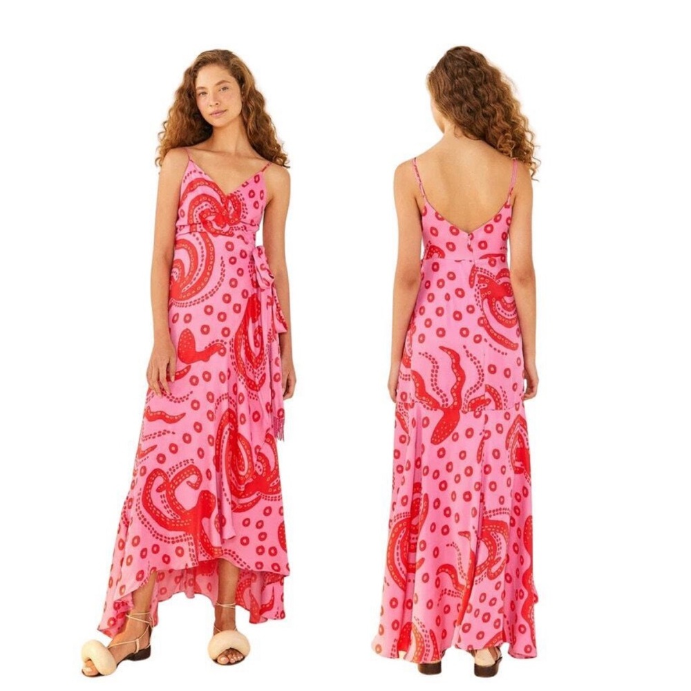 Pink and Red Patterned Women's Dress